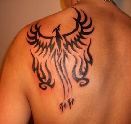 Tribal Phoenix Tattoos On Back